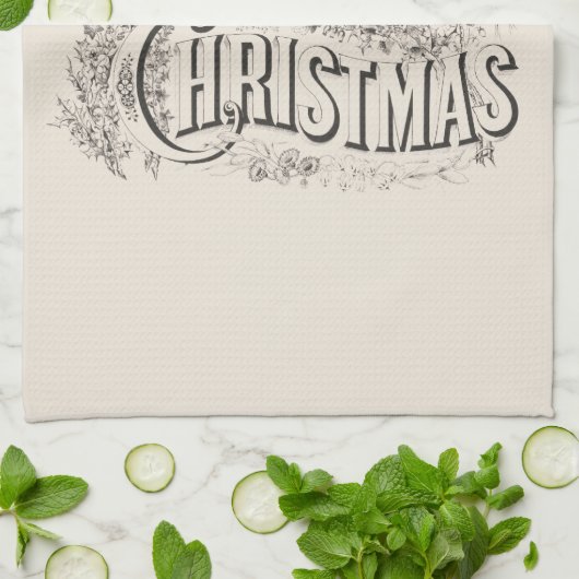 TEA TOWEL :  " MERRY CHRISTMAS " THEEDOEK (Gevouwen)
