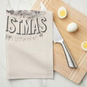 TEA TOWEL :  " MERRY CHRISTMAS " THEEDOEK (Quarter Fold)