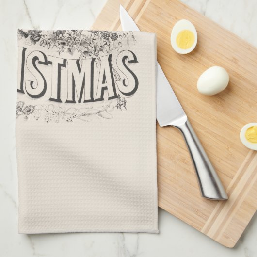 TEA TOWEL : " MERRY CHRISTMAS " THEEDOEK (Quarter Fold)