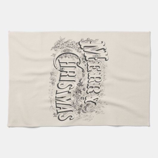 TEA TOWEL :  " MERRY CHRISTMAS " THEEDOEK (Horizontaal)