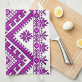Tea Towel Oekraïens Paars print Theedoek (Quarter Fold)