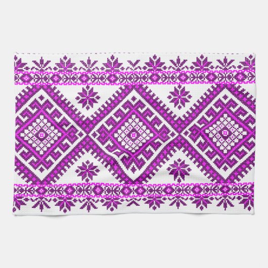 Tea Towel Oekraïens Paars print Theedoek (Horizontaal)