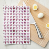 Tea Towel - Paarse Hayes Love Hearts Theedoek (Quarter Fold)