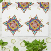 Tea Towel Pink Yellow Mandala Theedoek (Gevouwen)