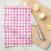 Tea Towel - Roze liefdesharten Theedoek (Quarter Fold)