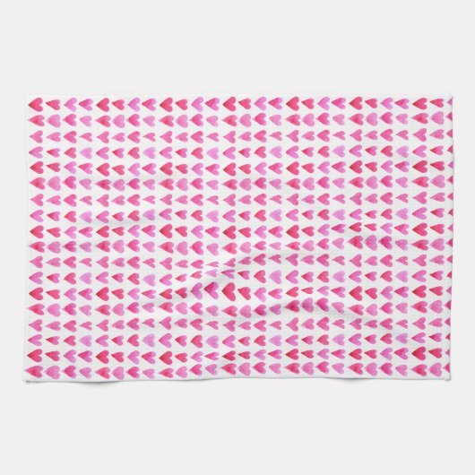 Tea Towel - Roze liefdesharten Theedoek (Horizontaal)