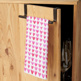 Tea Towel - Roze liefdesharten Theedoek