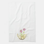 Tea towel, watercolor wildflower geranium theedoek (Verticaal)