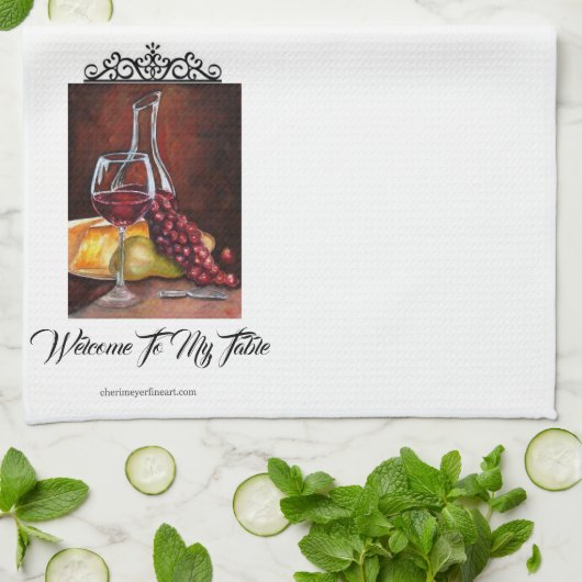 Tea Towel - Welkom bij mijn tafel Theedoek (Gevouwen)