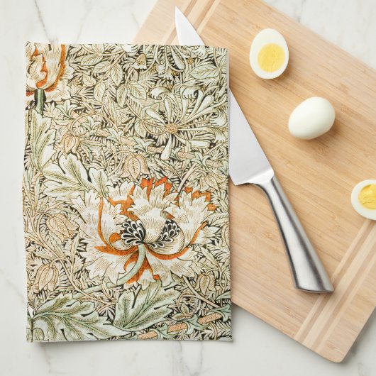 TEA TOWEL : WILLIAM MORRIS : HONEYSUCKLE THEEDOEK (Quarter Fold)