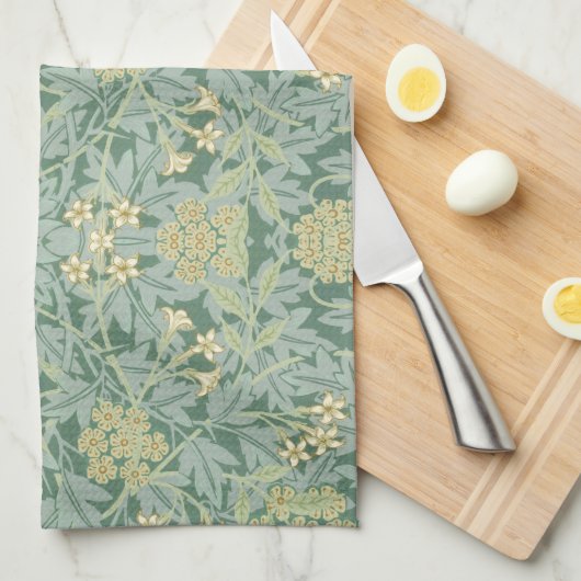 TEA TOWEL : WILLIAM MORRIS :JASMINE THEEDOEK (Quarter Fold)