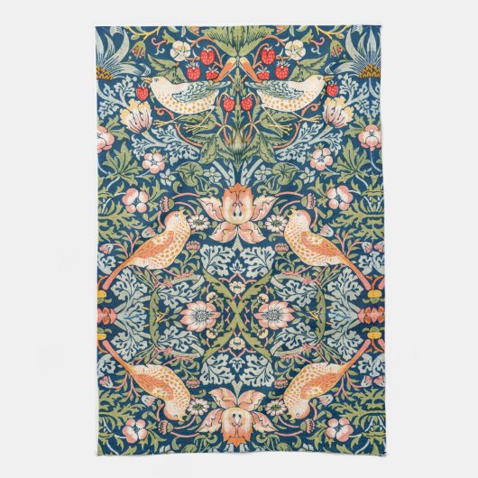 TEA TOWEL : WILLIAM MORRIS : STRAWBERRY THIEVY THEEDOEK (Verticaal)