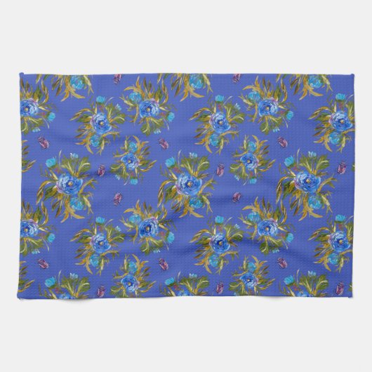 Tea Towel With Hand-Painted ink Florals Theedoek (Horizontaal)