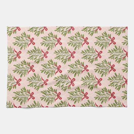 Tea towel with mistletoe design theedoek (Horizontaal)