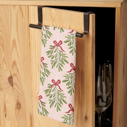 Tea towel with mistletoe design theedoek (Derde Gevouwen)