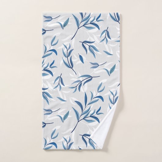 Tea Tree laat Blauwgroen blauw en grijze handdoeks Bad Handdoek (Handdoek)