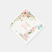 Tea Verjaardagsfeest Bloemen Thee Roze Goud Meisje Servet (Hoek)