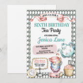  Tea verjaardagsfeestje Kaart (Voorkant / Achterkant)
