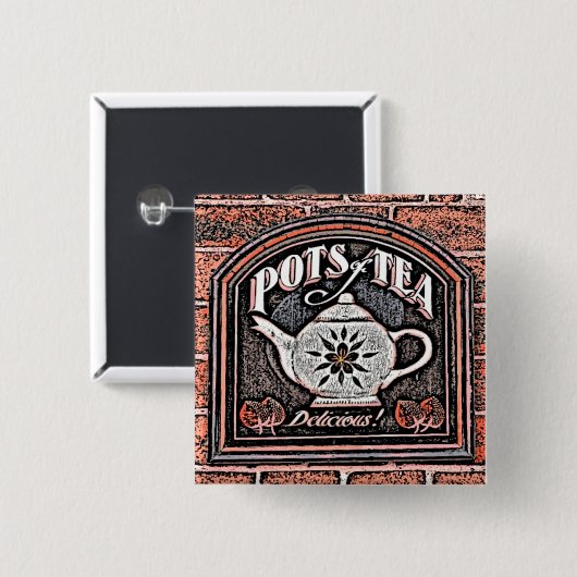 TEA VIERKANTE BUTTON 5,1 CM (Voorkant /achterkant)