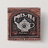 TEA VIERKANTE BUTTON 5,1 CM (Voorkant)