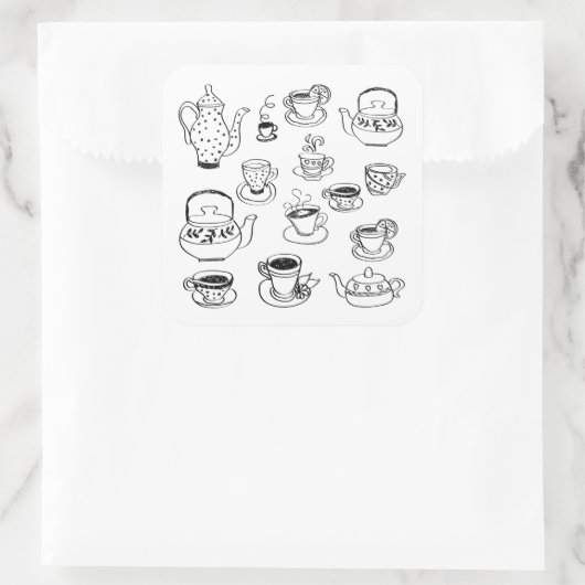 Tea Vierkante Sticker (Tas)