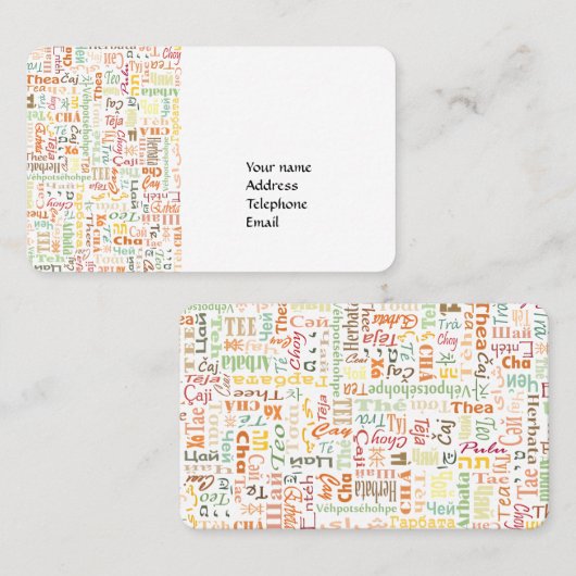 Tea Visitekaartje (Voorkant / Achterkant)