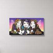 Tea voor drie stedelijke KiKi Party feiries Canvs  Canvas Afdruk (Voorkant)