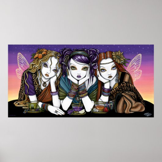 Tea voor het Poster van drie stedelijke teaparty K (Voorkant)