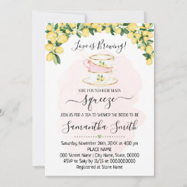 Tea Vrijgezellenfeest Lemons Pink Summer Invitatio Feestdagenkaart