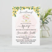 Tea Vrijgezellenfeest Lemons Pink Summer Invitatio Feestdagenkaart (Staand voorkant)