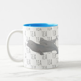 Tea Waterverf Ocean Animal Baby Beluga Tweekleurige Koffiemok