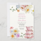 Tea Wildflower Roze Vrijgezellenfeest Kaart (Voorkant)