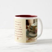 Tea with Dolls Ceramic Mug Tweekleurige Koffiemok (Voorkant rechts)