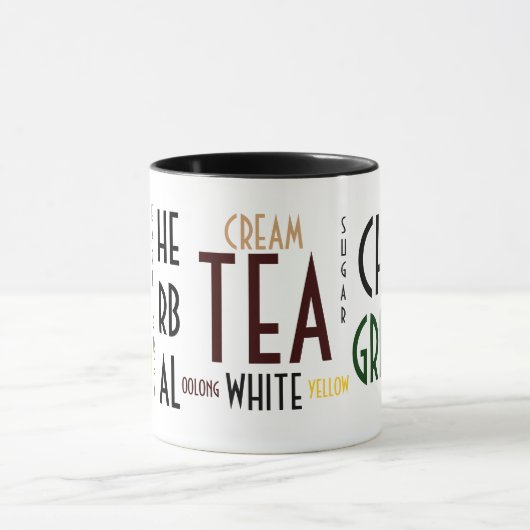 Tea Words Collage Mok (Midden)