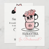 Tea zal je mijn Junior Bridesmaid-kaart zijn Kaart (Voorkant / Achterkant)