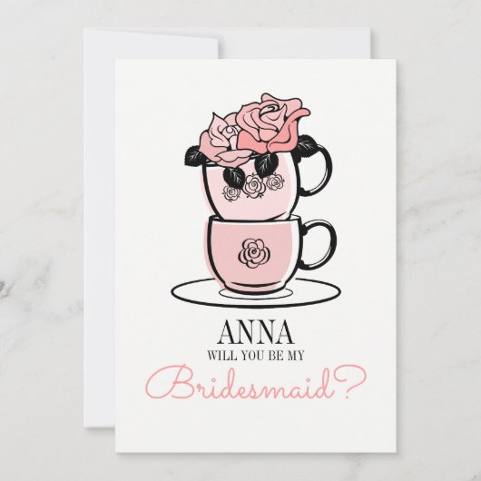 Tea zal jij mijn Bridesmaid-kaart zijn Kaart (Voorkant)