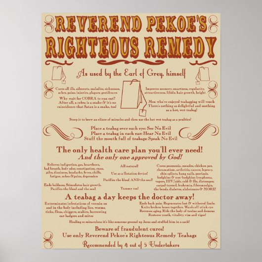 Teabag Miracle Cure Poster (Voorkant)