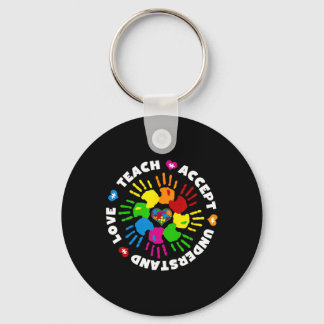 Teach Accept Love Understand Autism Mom Autism Awa Sleutelhanger