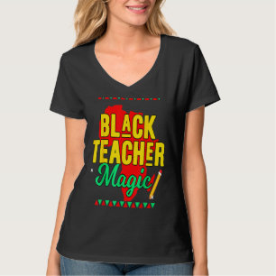 Teach Black History Maand Kinder zwarte leraar Afr T-shirt