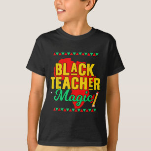 Teach Black History Maand Kinder zwarte leraar Afr T-shirt