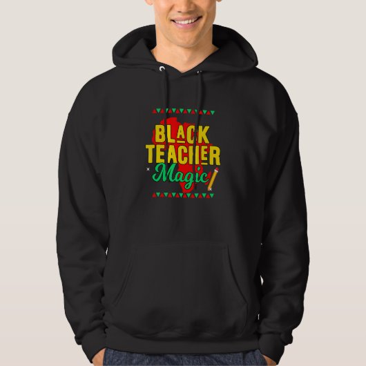 Teach Black History Month Kids Black Teacher Afric Hoodie (Voorkant)