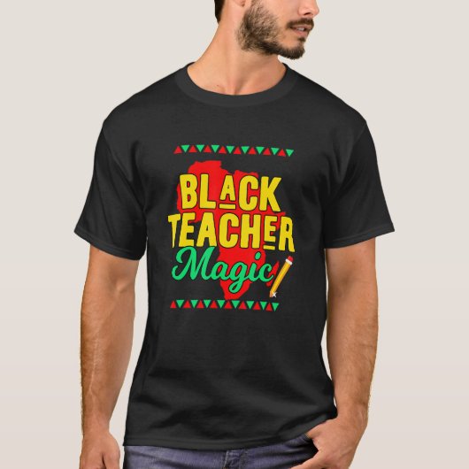 Teach Black History Month Kids Black Teacher Afric T-shirt (Voorkant)