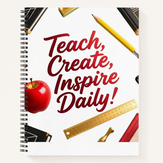 Teach, Create, Inspire Daily Notitieboek (Voorkant)