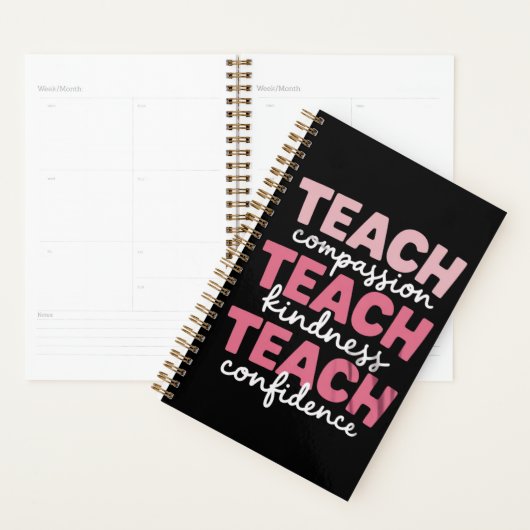 Teach Cute Teacher Life Education Inspirational Planner (Display)