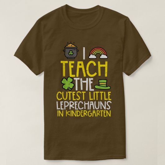 Teach Cutest Leprechaun Kindergarten St Patricks D T-shirt (Design voorkant)