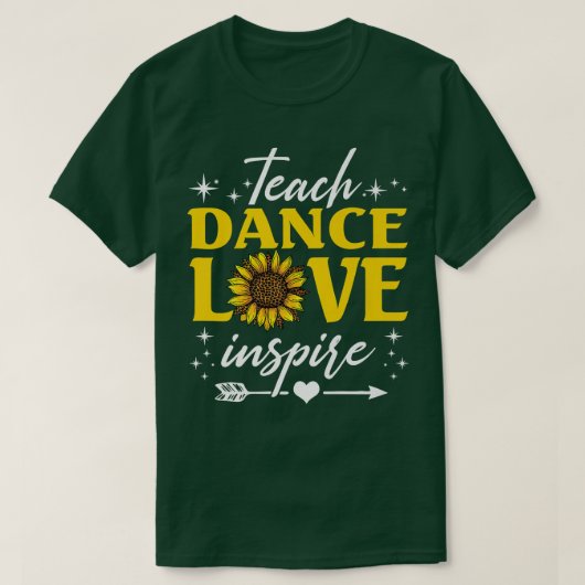 Teach Dance Love Inspire Sunflower Leopard Premium T-shirt (Design voorkant)