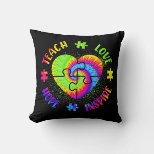 Teach Hope Love Inspire Autism Awareness Teacher T Kussen