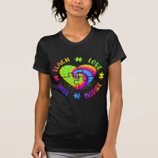 Teach Hope Love Inspire Autism Awareness Teacher T T-shirt