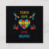 Teach Hope Love Inspire Vierkante Visitekaartje (Voorkant)