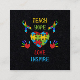 Teach Hope Love Inspire Vierkante Visitekaartje